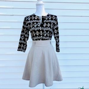 Khaki high waisted skirt